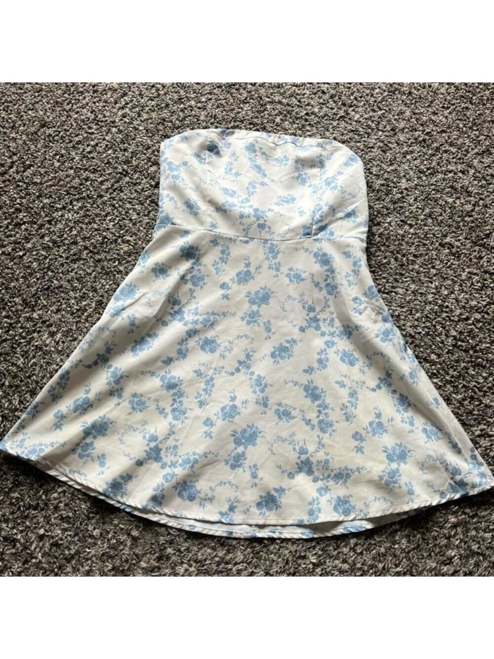 Altar'd State Blue White Floral Small Blouse/Mini Dress Bow Detail Summer Dainty - Picture 3 of 8